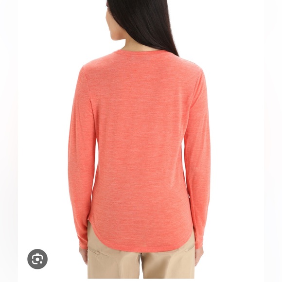 Icebreaker sphere II LS TEE Vibrant earth coral cool-lite wool Tencel NEW W M - Picture 2 of 8